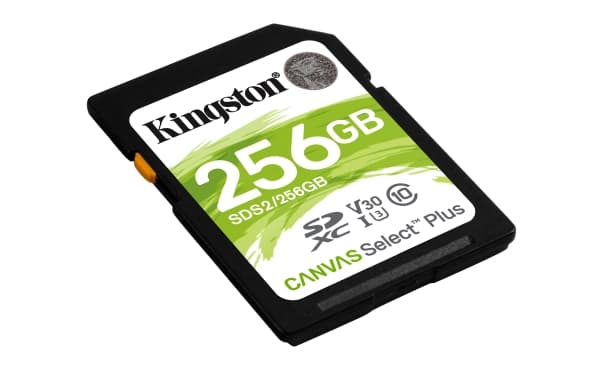 Kingston Canvas Select Plus - Flash-minneskort - 256 GB - Video Class V30 / UHS-I U3 / Class10 - SDXC UHS-I