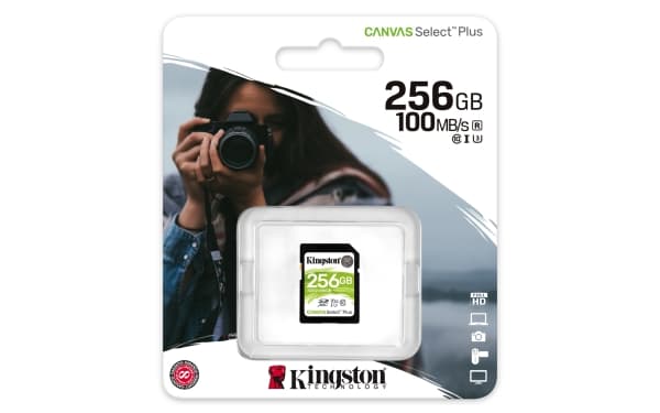 Kingston Canvas Select Plus - Flash-minneskort - 256 GB - Video Class V30 / UHS-I U3 / Class10 - SDXC UHS-I