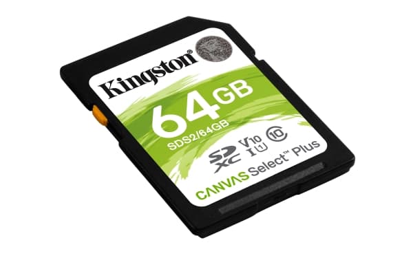 Kingston Canvas Select Plus - Flash-minneskort - 64 GB - Video Class V10 / UHS-I U1 / Class10 - SDXC UHS-I