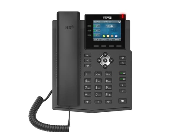 Fanvil X3U, IP-telefon, Svart, Trådbunden telefonlur, Skrivbord/vägg, In-band, Out-of band, SIP-information, 6 linjer