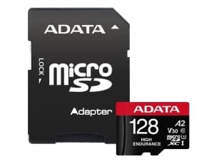 ADATA High Endurance - Flashminnekort (microSDXC til SD-adapter inkludert) - 128 GB - A2 / Video Class V30 / UHS-I U3 / Class10 - microSDXC UHS-I