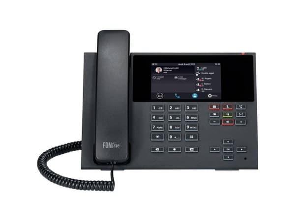 Auerswald COMfortel D-400 - VoIP-puhelin, jossa on soittajan tunnistus/puhelun odotus - 3-suuntainen puheluominaisuus - SIP, RTP, SRTP, SIPS - 6 linj