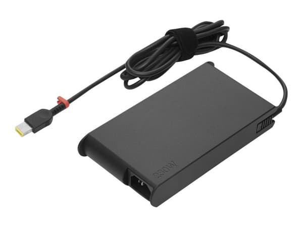 Lenovo ThinkPad 230W Slim AC Adapter (Slim-tip) - Strömadapter - AC 90-265 V - 230 Watt - svart - för ThinkPad P1 Gen 5; P15v Gen 2; P15v Gen 3; P17 Svart