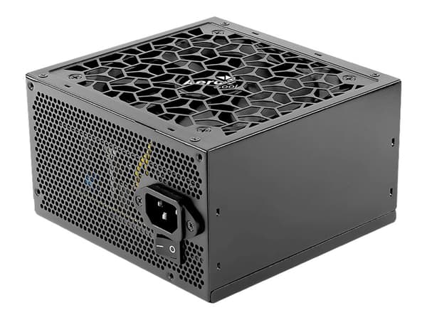 AeroCool AERO White 500W - Strømforsyning (intern) - ATX12V 2.4 - 80 PLUS - AC 200-240 V - 500 watt - aktiv PFC - matt svart Sort