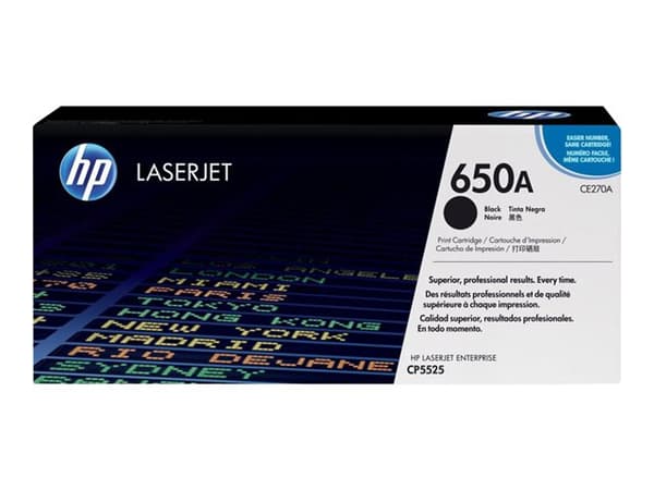 HP 650A - Svart - original - LaserJet - tonerkassett (CE270A) - för Color LaserJet Enterprise CP5520, CP5525, M750