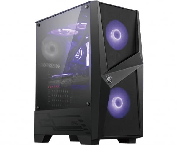 MSI MAG Forge 100M - Tower - ATX - genomskinlig sidopanel (härdat glas) - ingen strömförsörjning (ATX) - USB/ljud