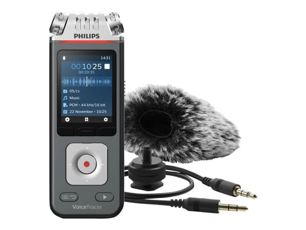 Philips Digital Voice Tracer DVT7110 - Taleopptaker - 8 GB - krom, antrasitt