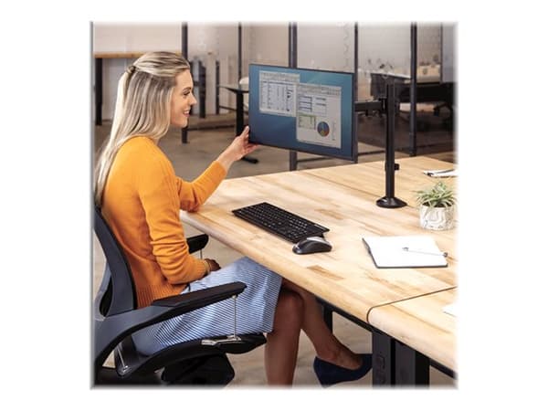 Fellowes Reflex Single Monitor Arm - Monteringssats - justerbar arm - för Bildskärm - metall - svart, RAL 9017 - skärmstorlek: upp till 32 tum - disk