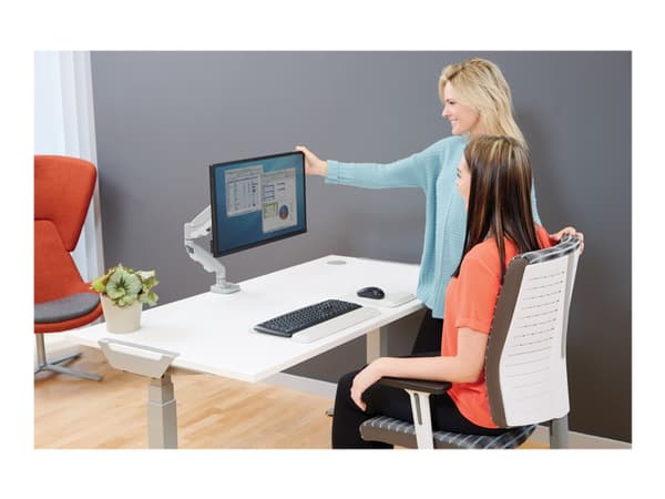 Fellowes Eppa - Monteringssats (bildskärmsarm, gasfjäder) - för Bildskärm - stål - silver, RAL 9023 - skärmstorlek: 39" - klämma, monterbar, skyddshy