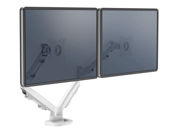 Fellowes - Monteringssats - justerbara dubbla armar - för 2 monitorer - metall - vit, RAL 9016 - skärmstorlek: 10"-39" - klämma, monterbar, skyddshyl