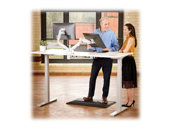 Fellowes - Monteringssats - justerbara dubbla armar - för 2 monitorer - metall - vit, RAL 9016 - skärmstorlek: 10"-39" - klämma, monterbar, skyddshyl