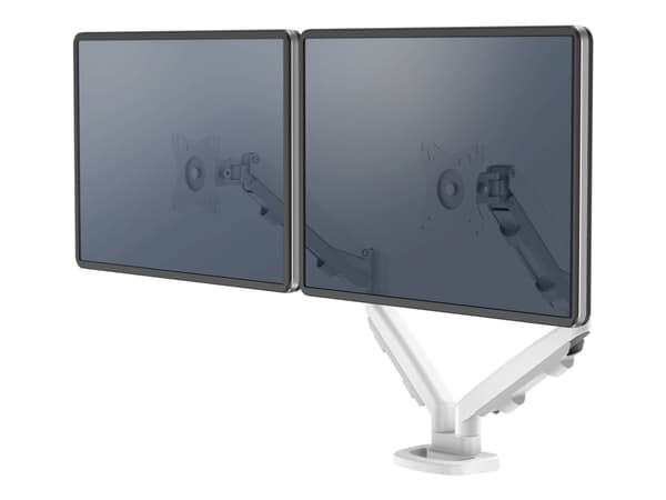 Fellowes - Monteringssats - justerbara dubbla armar - för 2 monitorer - metall - vit, RAL 9016 - skärmstorlek: 10"-39" - klämma, monterbar, skyddshyl Vit