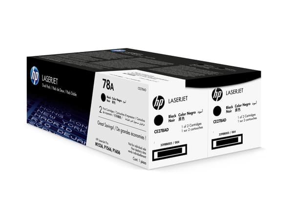 HP 78A - 2 pakker - sort - original - LaserJet - tonerpatron (CE278AD) - for LaserJet Pro M1536dnf, P1566, P1606DN