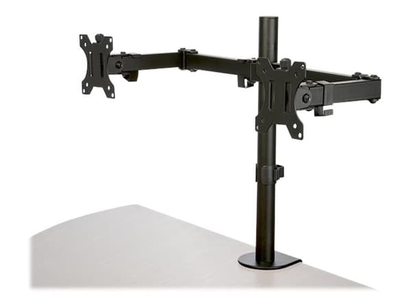 StarTech.com Desk Mount Dual Monitor Arm, Desk Clamp / Grommet VESA Monitor Mount for up to 32 inch Displays, Ergonomic Articulating Monitor Arm, Hei Sort