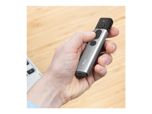 Trust Kazun Aluminium Wireless Presenter - Presentationsfjärrkontroll - 4 knappar - RF