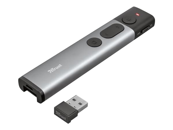 Trust Kazun Aluminium Wireless Presenter - Presentationsfjärrkontroll - 4 knappar - RF