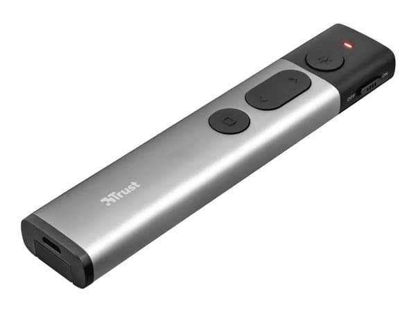 Trust Kazun Aluminium Wireless Presenter - Presentationsfjärrkontroll - 4 knappar - RF