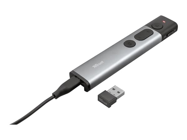 Trust Kazun Aluminium Wireless Presenter - Presentationsfjärrkontroll - 4 knappar - RF