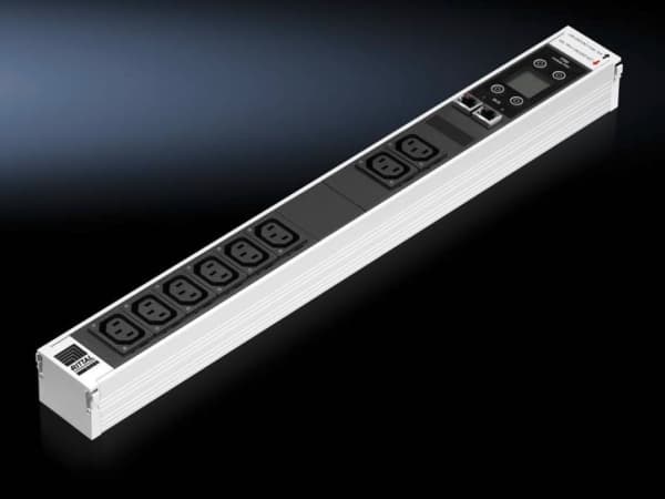 Rittal DK 7859.410, inomhus, C13 coupler, Svart, Grå, Gjuten aluminium, Plast, 8 AC-utgångar, 53 mm