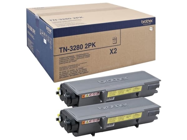 Brother TN3280 2PK - 2-pack - svart - original - tonerkassett - för Brother DCP-8070, 8085, HL-5340, 5350, 5370, 5380, MFC-8370, 8380, 8880, 8890