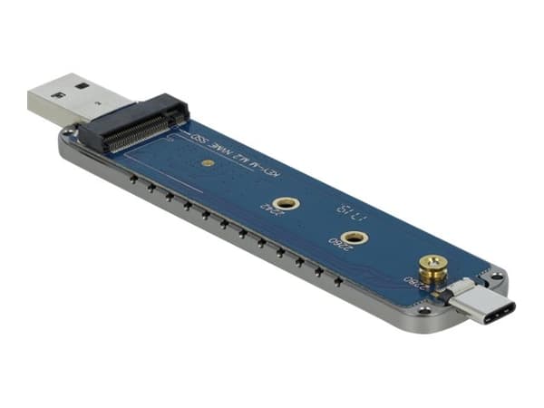 Delock - Drevkabinett - M.2 - M.2 NVMe Card - USB-C, USB 3.2 (Gen 2) - sølv