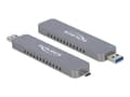 Miniatyrbilde 2 av 5: Delock - Drevkabinett - M.2 - M.2 NVMe Card - USB-C, USB 3.2 (Gen 2) - sølv