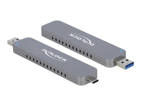 Delock - Drevkabinett - M.2 - M.2 NVMe Card - USB-C, USB 3.2 (Gen 2) - sølv