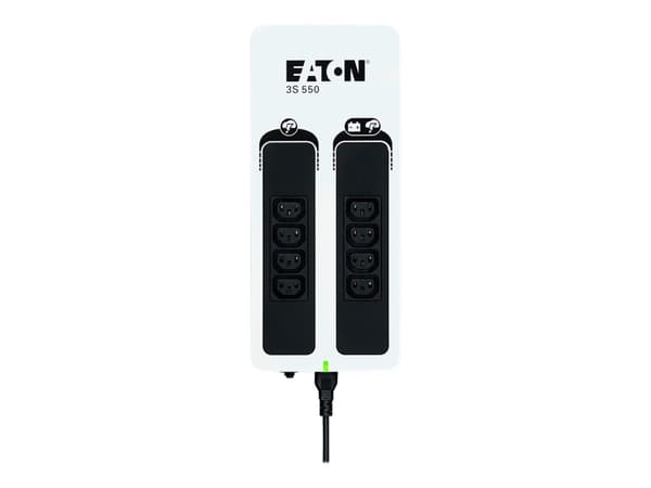 Eaton 3S 550 - UPS - AC 220-240 V - 330 watt - 550 VA - enkeltfase - USB - utgangskontakter: 8