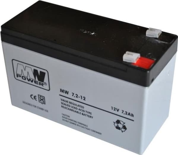 MPL MW POWER MWS 7.2-12 UPS batteri Bly-syre-batteri VRLA AGM Vedligeholdelsesfri 12 V 7,2 Ah Sort, Grå