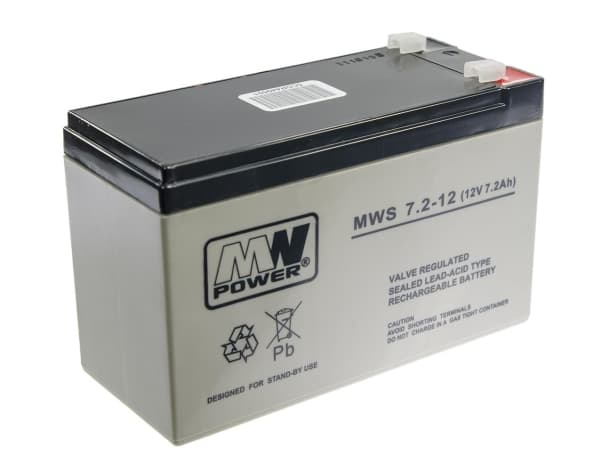 MPL MW POWER MWS 7.2-12 UPS batteri Bly-syre-batteri VRLA AGM Vedligeholdelsesfri 12 V 7,2 Ah Sort, Grå