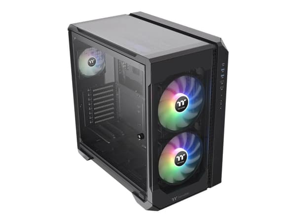 Thermaltake View 51 TG ARGB - ARGB Edition - tower - ATX - genomskinlig sidopanel (härdat glas) - ingen strömförsörjning (PS/2) - svart - USB/ljud Svart