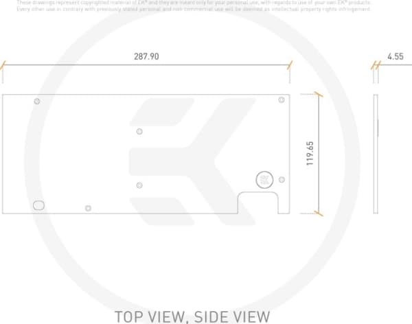 EK Water Blocks 3831109822210, Bakplate, Sort