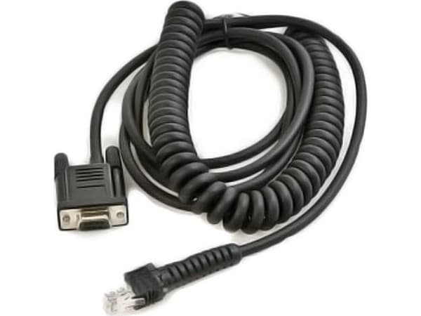 Datalogic RS-232, 9P, Male, Coiled, 3.6 m, Uros/uros, 3,6 m