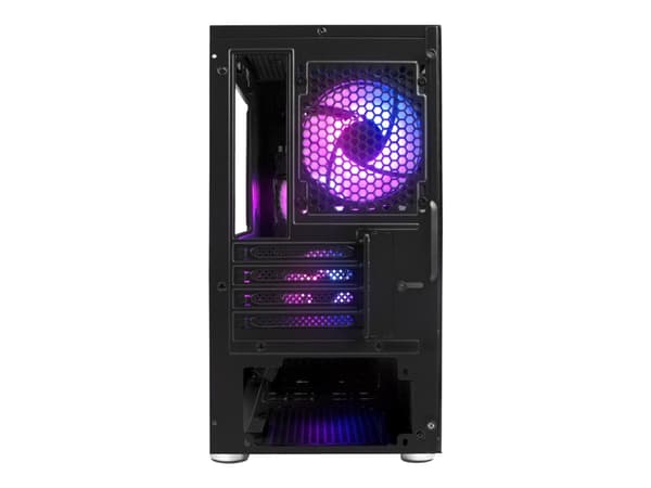 Genesis Irid 353 aRGB - Tower - micro ATX - genomskinlig sidopanel (härdat glas) - ingen strömförsörjning (ATX) - svart - USB/ljud