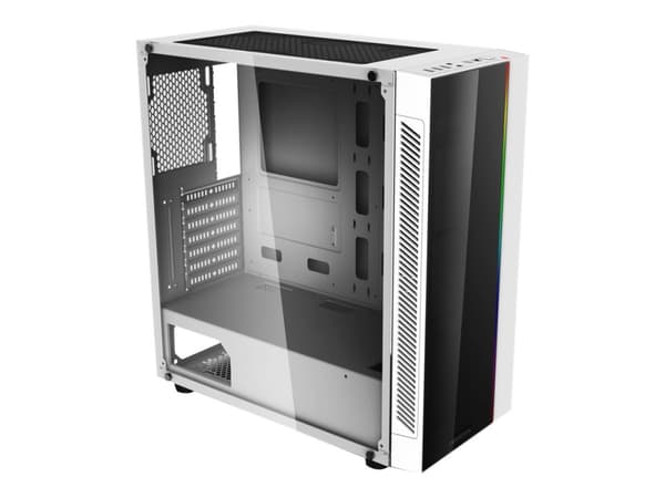 DeepCool MATREXX 55 ADD-RGB WH 3F - Tower - utökad ATX - genomskinlig sidopanel (härdat glas) (ATX / PS/2) - vit - USB/ljud