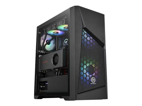 Thermaltake Commander G32 TG ARGB - Tower - ATX - genomskinlig sidopanel (härdat glas) - ingen strömförsörjning (PS/2) - svart - USB/ljud