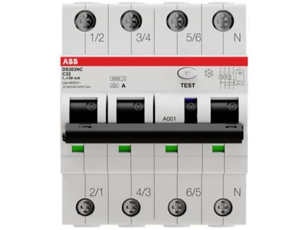 Kombiafbryder HPFI C 32A, 30mA, 3P+N, DS203NC