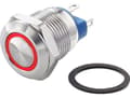 Miniatyrbilde 2 av 4: TRU COMPONENTS TC-7494652 TC-GQ12-AF-10E/J/R/12V/S Hærværkssikret trykkontakt 48 V/DC 2 A 1 x Off/(On) Tastende Rød IP65 1 stk