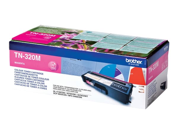 Brother TN320M - Magenta - original - tonerkassett - för Brother DCP-9055, DCP-9270, HL-4140, HL-4150, HL-4570, MFC-9460, MFC-9465, MFC-9970