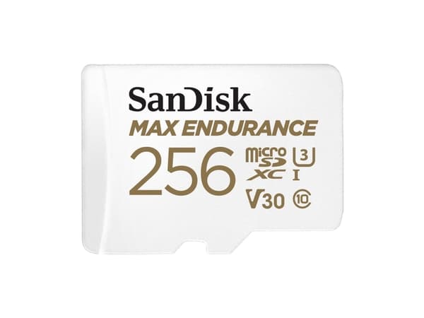 SanDisk Max Endurance - Flashminnekort (microSDXC til SD-adapter inkludert) - 256 GB - Video Class V30 / UHS-I U3 / Class10 - microSDXC UHS-I