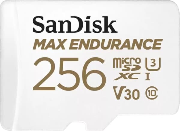 SanDisk Max Endurance - Flashminnekort (microSDXC til SD-adapter inkludert) - 256 GB - Video Class V30 / UHS-I U3 / Class10 - microSDXC UHS-I