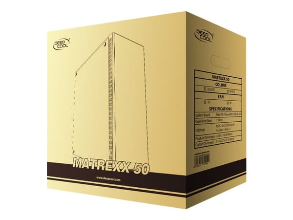 DeepCool MATREXX 50 ADD RGB 4F - Tower - utvidet ATX (E-ATX) - sidepanel med vindu (herdet glass) (ATX / PS/2) - USB/lyd