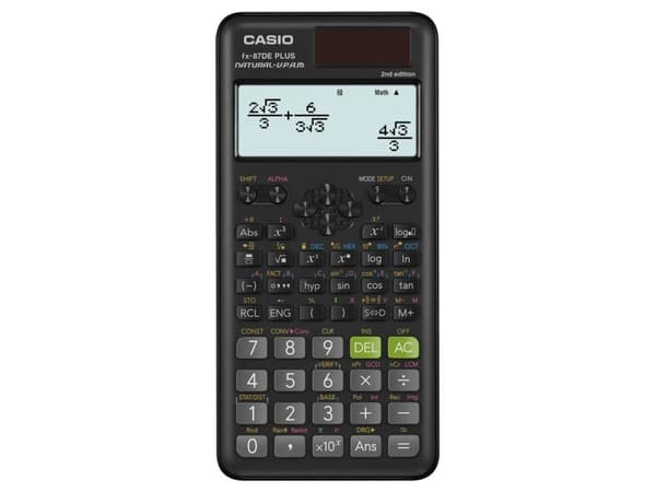 Casio FX-87DE PLUS 2nd edition - Vitenskapelig kalkulator - 10 sifre + 2 eksponenter - solpanel, batteri