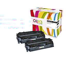 OWA - 2-pack - svart - kompatibel - tonerpatron (alternativ for: Canon 719H, HP CE505XD) - for HP LaserJet P2055, P2055d, P2055dn, P2055x