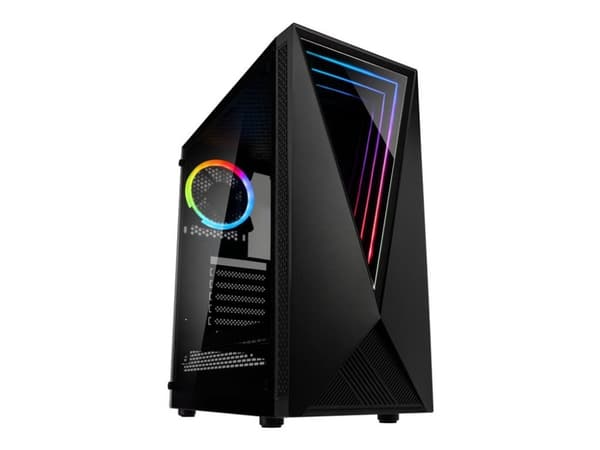 Kolink Void - Keskitorni - ATX - sivupaneeli ikkunalla (karkaistu lasi) - Ei virtalähdettä (ATX) - musta - USB/Audio