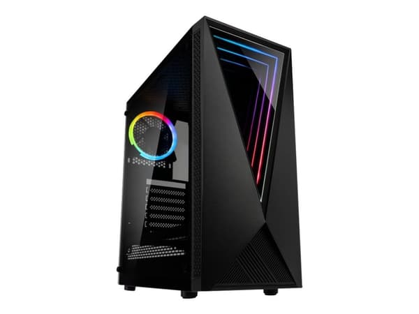 Kolink Void - Keskitorni - ATX - sivupaneeli ikkunalla (karkaistu lasi) - Ei virtalähdettä (ATX) - musta - USB/Audio