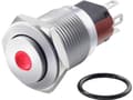 Miniatyrbilde 2 av 3: TRU COMPONENTS TC-7494928 TC-GQ16-KH-11D/J/R/12V/C Hærværkssikret trykkontakt 48 V/DC 2 A 1 x Off/(On) Tastende Rød IP65 1 stk