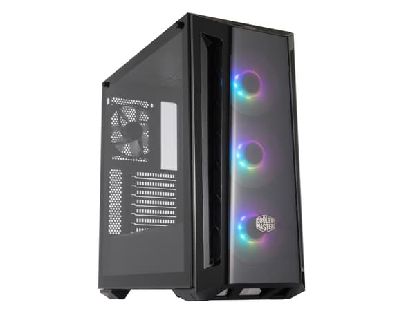 Cooler Master MasterBox MB520 ARGB, Midi Tower, PC, Musta, ATX, EATX, mikro ATX, Mini-ITX, SSI CEB, Muovi, Terästä, Karkaistu lasi, 16,5 cm