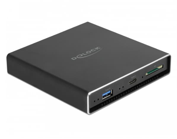 Delock ulkoinen kotelo 2,5" SATA HDD / SSD-levylle, jossa on ylimääräinen USB Type-C ja Type-A portti ja SD-korttipaikka - Lagringspakning - 2,5" - S