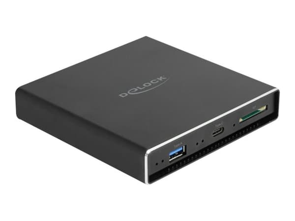 Delock ulkoinen kotelo 2,5" SATA HDD / SSD-levylle, jossa on ylimääräinen USB Type-C ja Type-A portti ja SD-korttipaikka - Lagringspakning - 2,5" - S